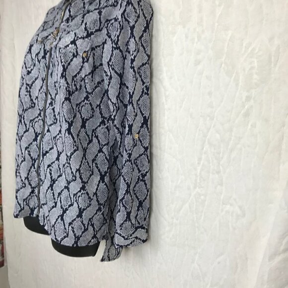 MICHAEL Kors  Snake Print Zip Up Shirt Size XS - Picture 4 of 7